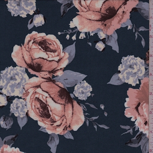 ITY Ocean/Blush Rose Bouquet Jersey Knit