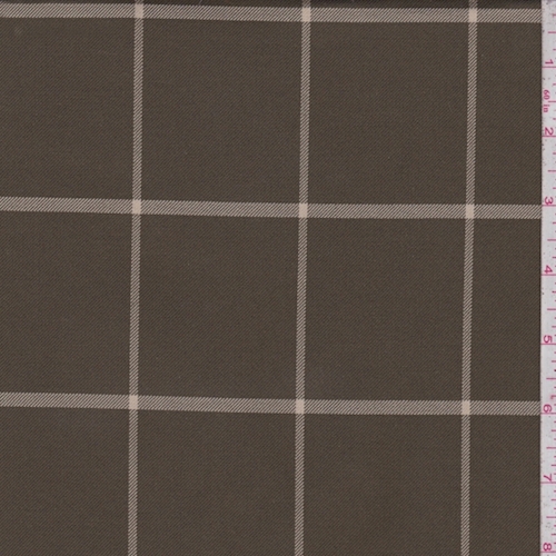 Army Green/Beige Windowpane Check Twill Decorating Fabric