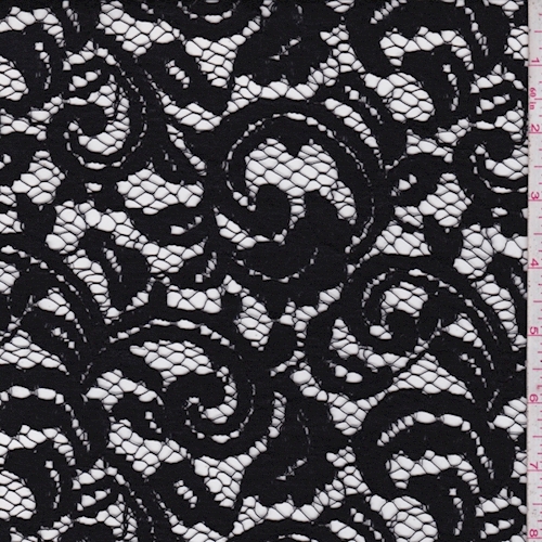 Black Scroll Corded Lace