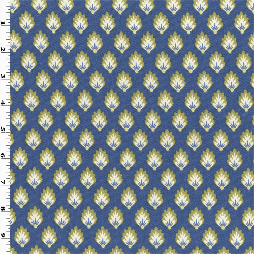 *2 7/8 YD PC--Blue/Multi P Kaufmann Leaf Print Canvas Decorating Fabric