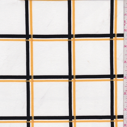 Bone/Gold/Black Check Double Brushed Jersey Knit