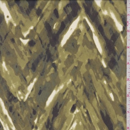 Avocado/Olive Abstract Chevron Chiffon