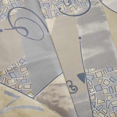 Beige/Gray/Multi Abstract Printed Twill Woven Decor Fabric DFW60955