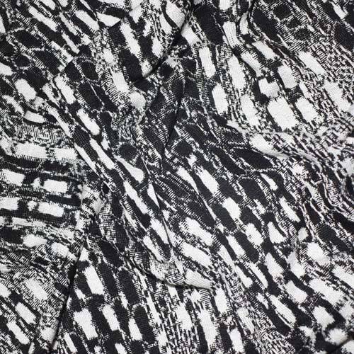 *1 1/4 YD PC--Black/White Abstract Texture Jacquard Double Knit