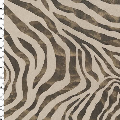 *1 3/8 YD PC--Beige/Brown/Gold Zebra Print Faux Suede Decorating Fabric