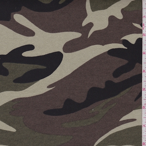 Olive/Brown Multi Camo Baby French Terry Knit