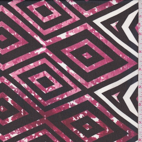 Pink/Burgundy/Black Diamond Chiffon
