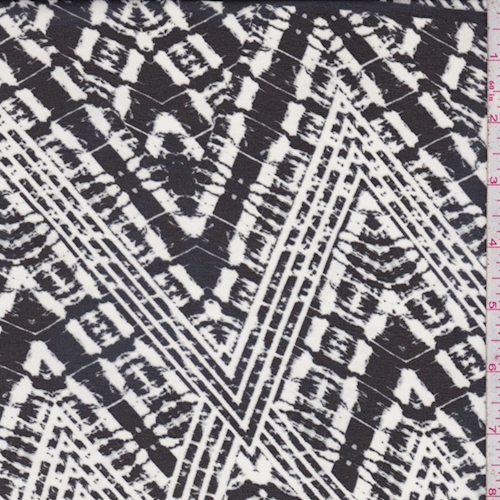 Slate/Chalk Zig Zag Diamond Chiffon