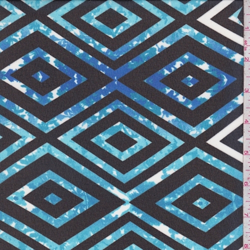 Turquoise/Cobalt/Black Diamond Chiffon
