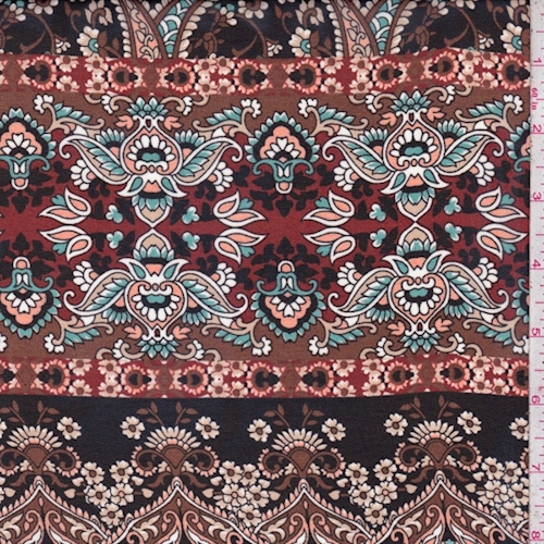 Black/Beige Multi Stylized Stripe Chiffon