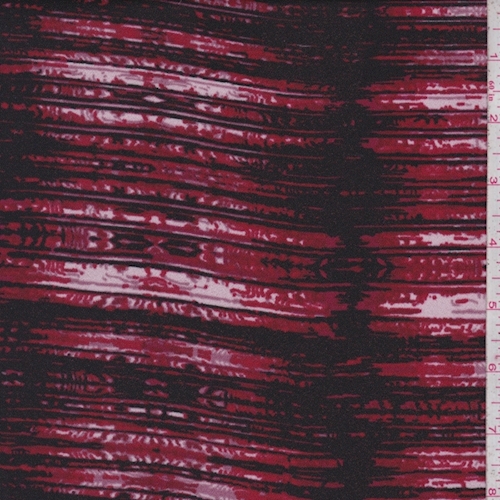 Cranberry/Pink/Black Seismic Stripe Crepe Georgette