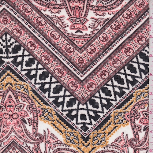 Salmon Deco Chevron Leno Chiffon