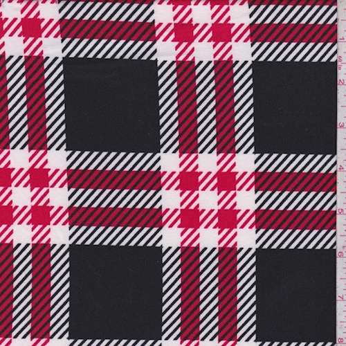 Black/Berry Glen Plaid Double Brushed Jersey Knit