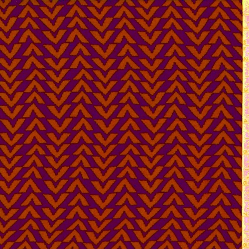 Navy Ink/Red Broken Chevron Rayon Challis