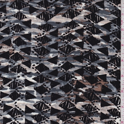 Grey/Beige/Black Geo Rayon Challis