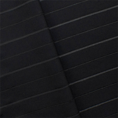 *1 YD PC--Raven Black Wool Striped Twill