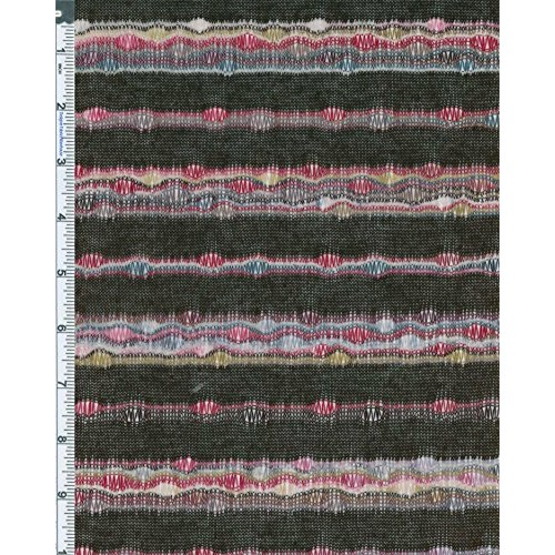 *5 3/4 YD PC--Black/Multi Novelty Sweater Jersey Knit