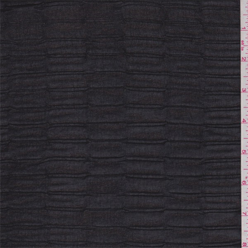 *2 1/8 YD PC--Black Pleated Chiffon