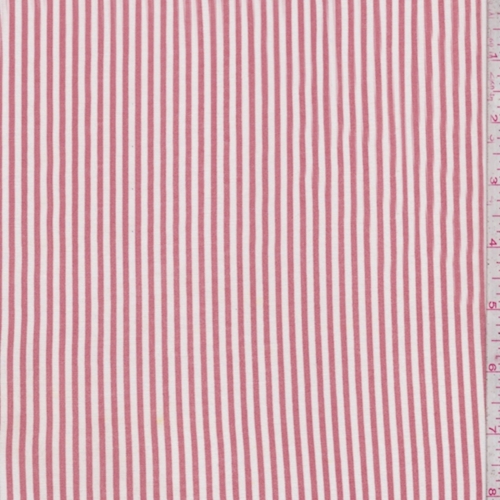 Brick/White Stripe Rayon Challis