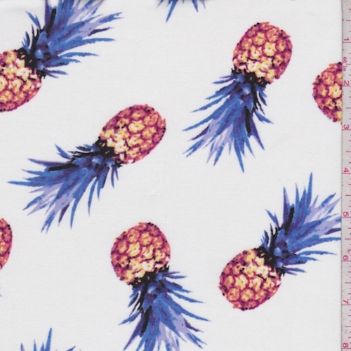 White Pineapple Rayon Challis