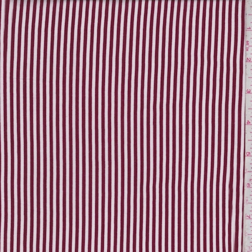 Wine/White Stripe Rayon Challis