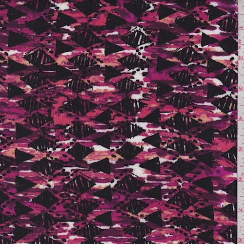 Black/Magenta Streak Diamond Rayon Challis