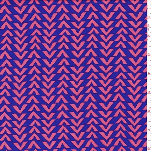 Violet/Pink Broken Chevron Rayon Challis