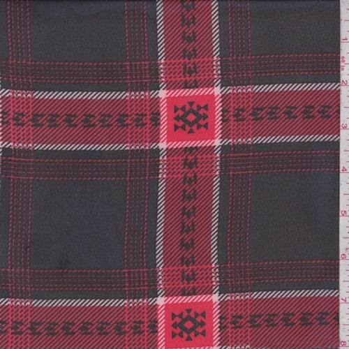 Black/Red Plaid Chiffon