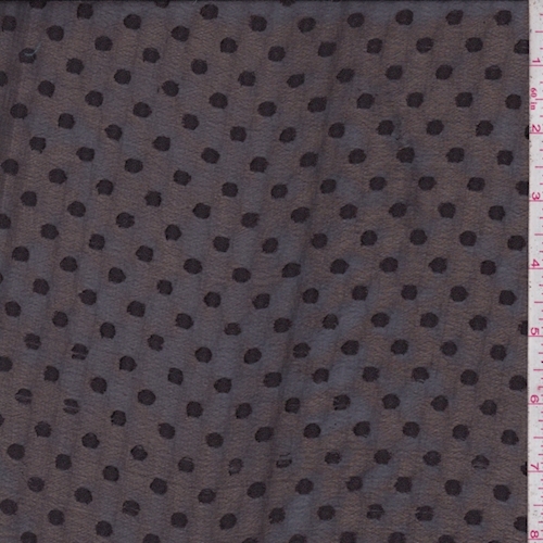 Espresso Brown Dot Jacquard Chiffon