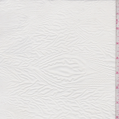 Ivory Peacock Feather Embossed Chiffon