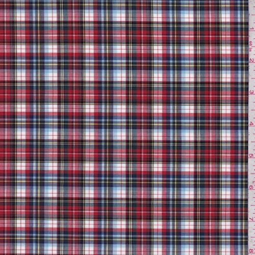 Red/White Plaid Cotton Shirting