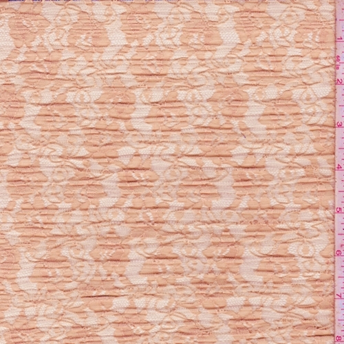 Dark Beige Floral Crinkle Lace