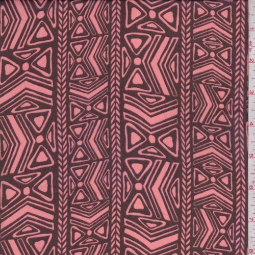 Wine/Rose Tribal Stripe Chiffon
