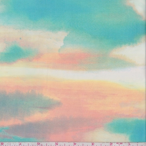 Coral/Sky Sunset Chiffon