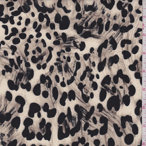 Bone/Cheetah Print Techno Scuba Knit