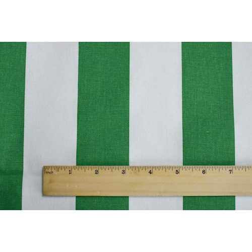 Green/White Stripe Printed Canvas Home Decorating Fabric DFW60529 Fabric Depot