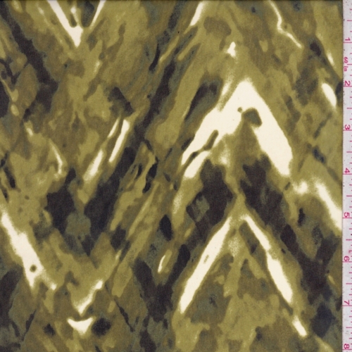 Olive/Fern Flamestitch Chiffon