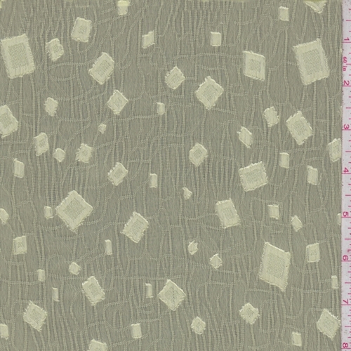 Light Lemon Tossed Diamond Jacquard Crinkle Chiffon