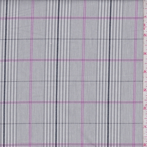 Dove/White/Orchid Glen Plaid Suiting