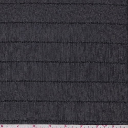 Black Stripe Crinkle Chiffon