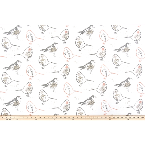 Bird Toile Blush Slub Canvas