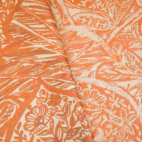 Sunset Orange/Beige Floral Damask Home Decorating Fabric DFW61061