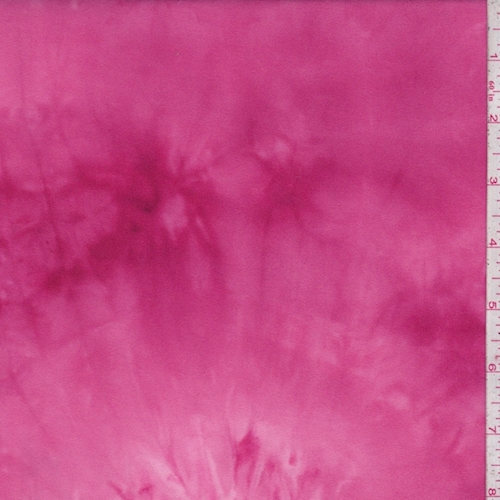 Hot Pink Tie Dye Double Brushed Jersey Knit