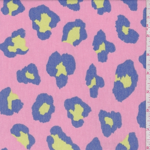 Pink/Purple/Lime Cheetah Baby French Terry Knit