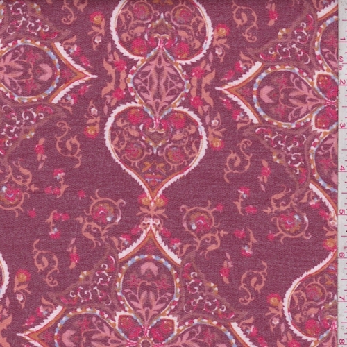 Berry/Salmon/Pumpkin Medallion Baby French Terry Knit
