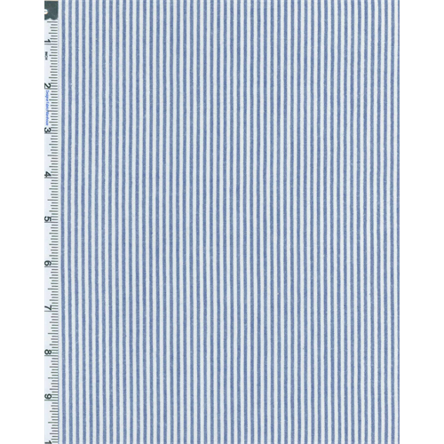 Blue/White Seersucker Stripe Shirting