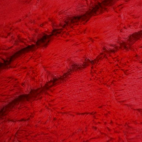 Valentine Red Heart Minky Faux Fur Knit DFW11495