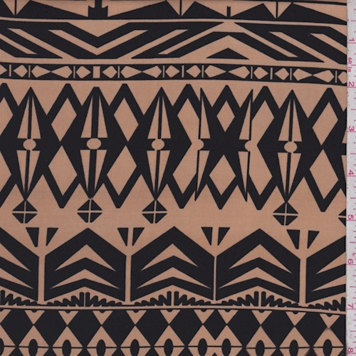 Caramel/Black Tribal Stripe Challis