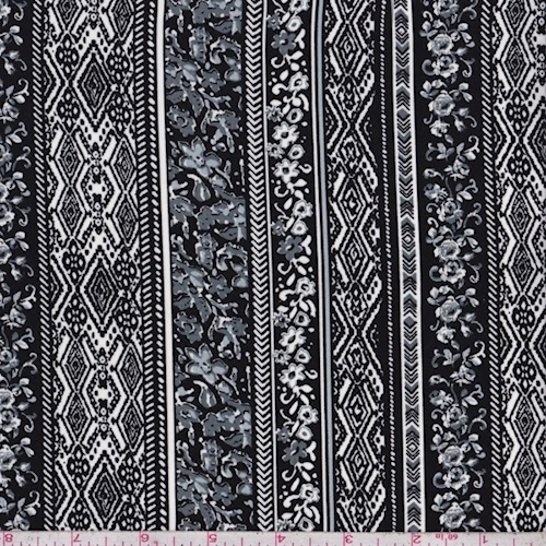Black/Nickel Deco Stripe Challis