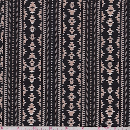 Black/Tan Aztec Stripe Challis